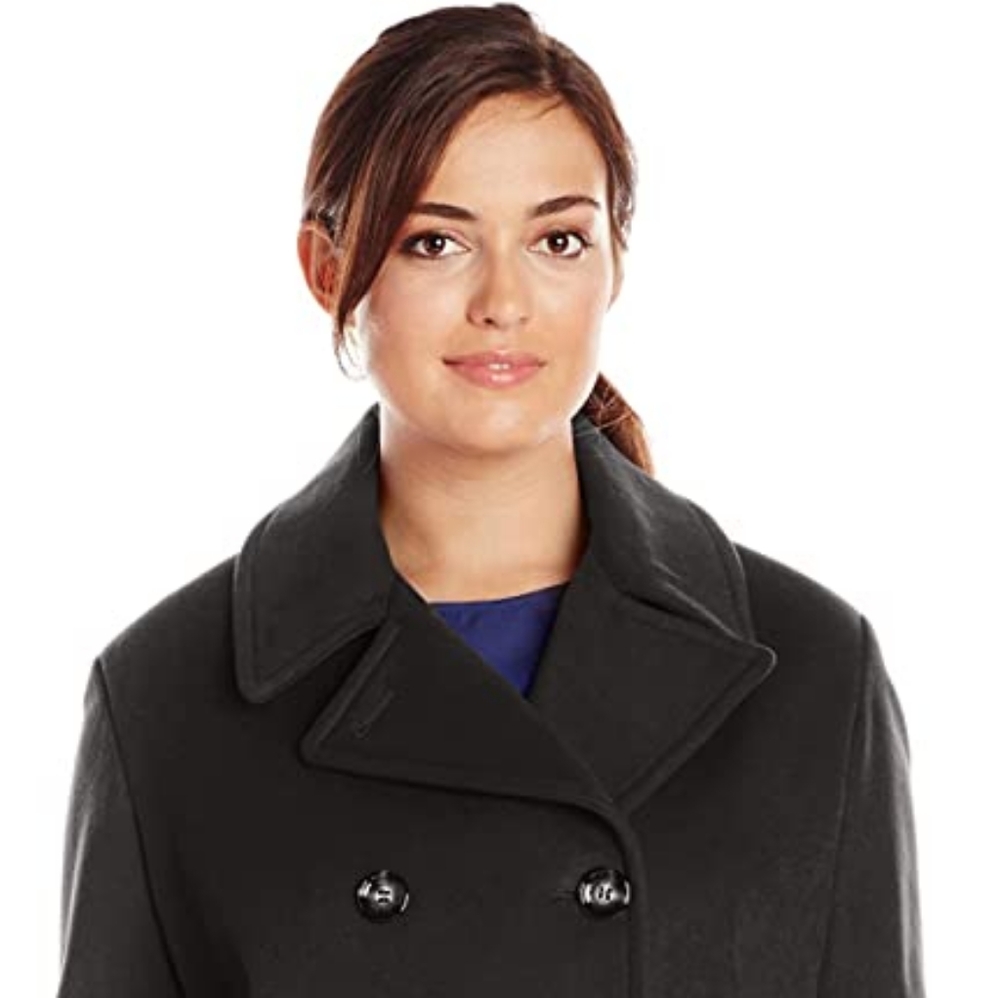 Calvin Klein Black Pea Coat Wool Blend Size 1X❣️